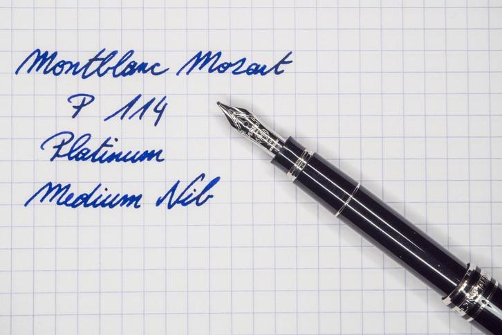Montblanc Meisterstuck Mozart Platinum P114, Verzamelen, Pennenverzamelingen, Gebruikt, Vulpen, Mont Blanc, Met doosje, Ophalen of Verzenden