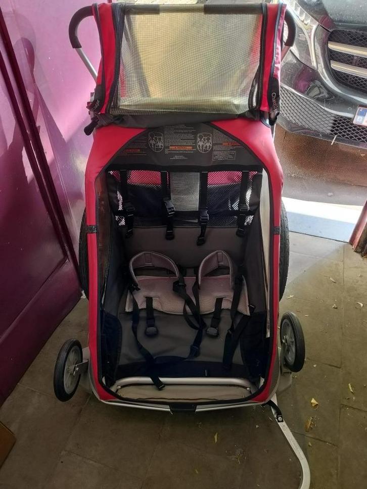 Fietskar Thule Cougar Chariot, Fietsen en Brommers, Fietsaccessoires | Aanhangwagens en Karren, Gebruikt, Kinderkar, Vering, Opvouwbaar
