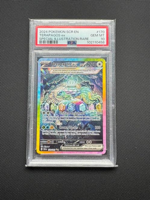 Terapagos Ex PSA 10 - 170/142 (Stellar Crown), Hobby en Vrije tijd, Verzamelkaartspellen | Pokémon, Ophalen of Verzenden