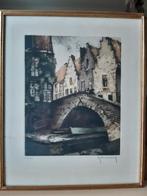 Gekleurde ets van Roger Hebbelinck, Antiek en Kunst, Ophalen of Verzenden