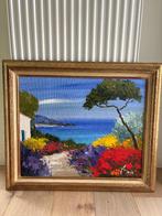 Ingelijst schilderij landschap 75x64 cm, Ophalen, 50 tot 75 cm, Zo goed als nieuw, Schilderij