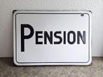 Emaille bord Pension, Ophalen of Verzenden, Gebruikt, Reclamebord