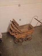 Retro kinderwagen in hout op metalen wielen pr65euro, Ophalen of Verzenden