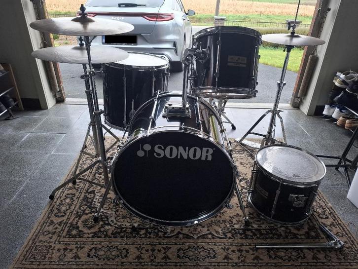 Sonor Force 1000 drumkit + toebehoren, Muziek en Instrumenten, Drumstellen en Slagwerk, Gebruikt, Sonor, Ophalen