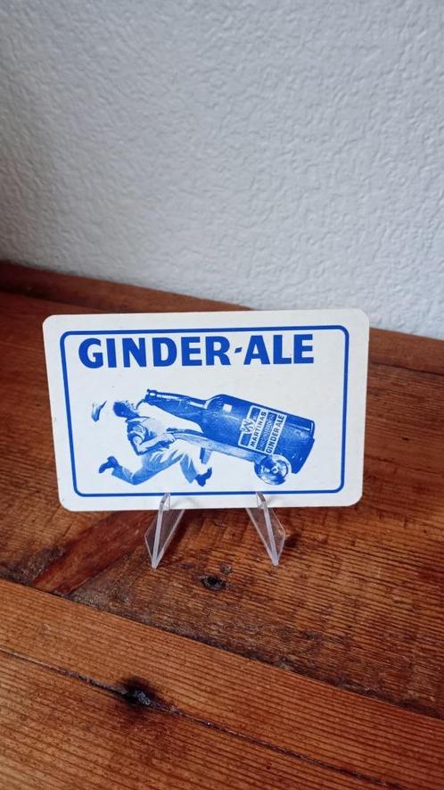 Brasserie bière ancienne carte à jouer Ginder-Ale #3, Collections, Marques de bière, Comme neuf, Panneau, Plaque ou Plaquette publicitaire