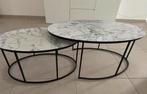 Bijzettafel marmer 2 delig, Huis en Inrichting, Ophalen, Zo goed als nieuw