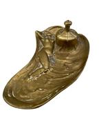 Bronzen inktpot — Art Nouveau-vrouwendecoratie (rond 1900), Antiek en Kunst, Ophalen of Verzenden, Brons