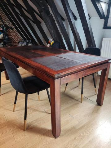 Table en bois exotique 2mx1m, Enlèvement, Utilisé
