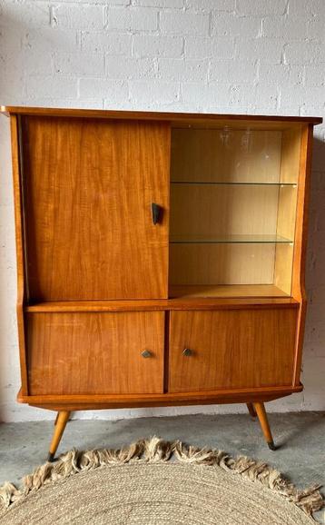 Retro vintage mid-century dressoir,high-board,vitrine beschikbaar voor biedingen