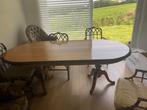 Unieke massieve houten eettafel, ovaal, handwerk, Ophalen