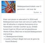 2 Tickets bobbejaanland, Tickets en Kaartjes, Recreatie | Pretparken en Attractieparken