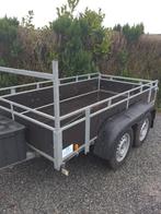 Aanhangwagen dubbelas 2m50 x 1m25 met coc attest, Ophalen of Verzenden, Zo goed als nieuw