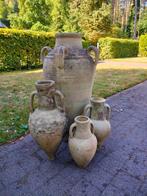 Terracotta amfoor met 4 handvaten. Hoogte 95cm. Gewicht 30kg, Ophalen, Gebruikt