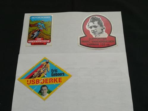 3 Stickers, zelfklevers Motocrossers	398v, Verzamelen, Stickers, Nieuw, Sport, Ophalen of Verzenden