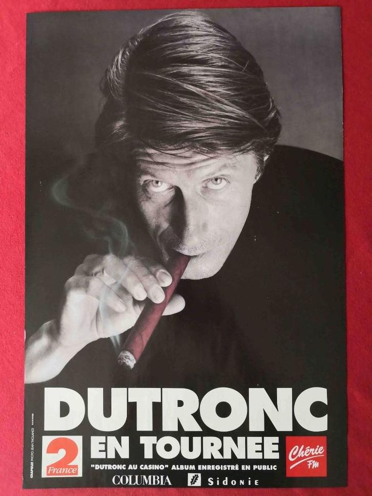 JACQUES DUTRONC - ORIGINELE POSTER - 40/60 CM, Verzamelen, Posters, Zo goed als nieuw, Muziek, A1 t/m A3, Rechthoekig Staand, Ophalen of Verzenden