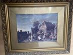 Oude prent in antieke kader - decoratief, Ophalen