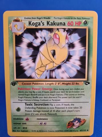 Koga's Kakuna 47/132 - Gym Challenge (1st edition) beschikbaar voor biedingen