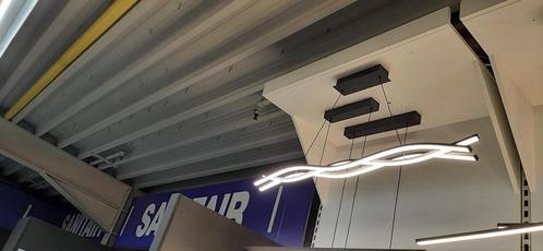 Moderne LED-hanglamp zwart 36W merk Eglo, Huis en Inrichting, Lampen | Hanglampen, Zo goed als nieuw, 75 cm of meer, Overige materialen
