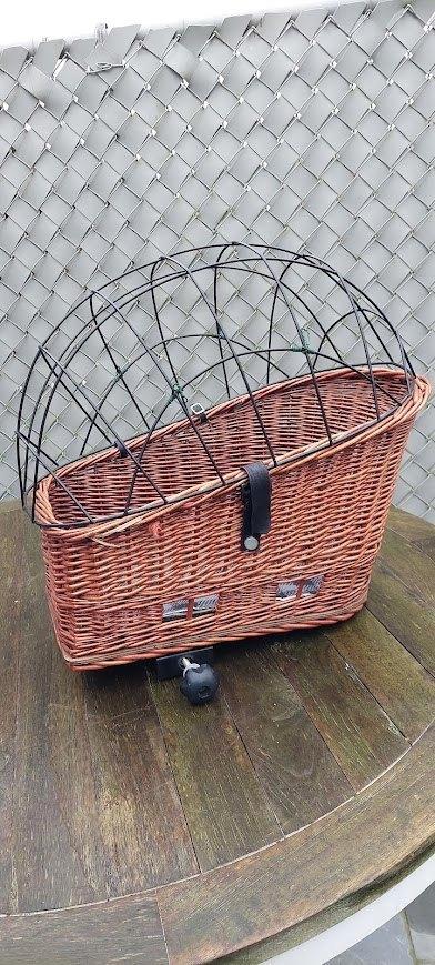 Honden rieten fietsmand, Animaux & Accessoires, Paniers pour chiens, Utilisé, Roseau, Enlèvement