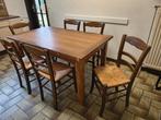 table de cuisine avec six chaises, 100 à 150 cm, Cinq personnes ou plus, Comme neuf, Enlèvement