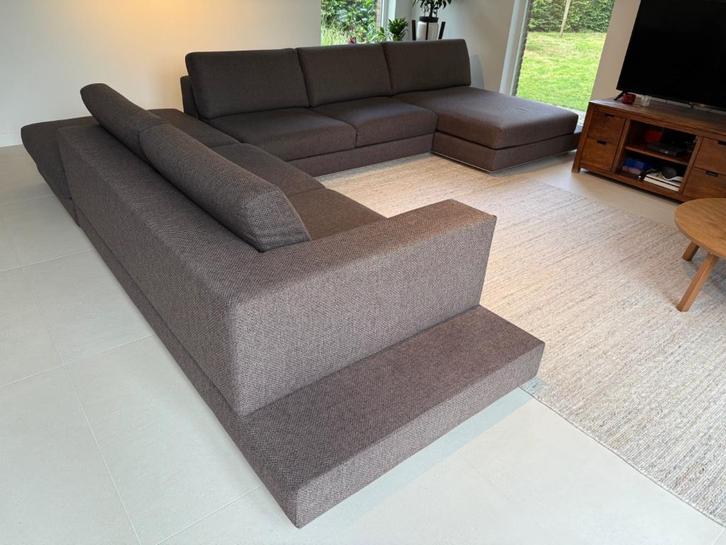 Grote sofa / 4-delig hoeksalon Musa Italia Travel, Huis en Inrichting, Zetels | Complete zithoeken, Gebruikt, Hout, Metaal, Stof