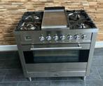 🔥 Réchaud Luxe Boretti 90 cm Inox 5 feux Frytop 1 grand fou, Comme neuf, 5 zones de cuisson ou plus, Classe énergétique A ou plus économe