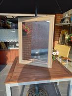 Moderne spiegel met mooi houten kader in zeer mooie staat, Ophalen, Rechthoekig, 50 tot 75 cm, Minder dan 100 cm