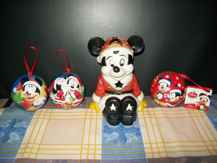 Mickey Mouse - Kerstballen - Minnie Mouse - Kerstbal Vintage, Verzamelen, Disney, Zo goed als nieuw, Beeldje of Figuurtje, Mickey Mouse