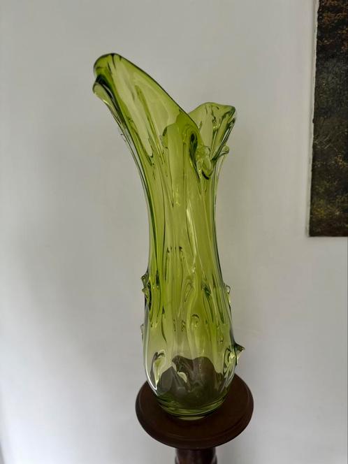 Indrukwekkende groene vaas  (58 cm hoog) - jaren 70, Antiek en Kunst, Antiek | Vazen, Ophalen