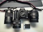 Pack Canon M50 complet + 4 objectifs + adaptateur EF + acces, Audio, Tv en Foto, Fotocamera's Digitaal, Spiegelreflex, Canon, Ophalen of Verzenden