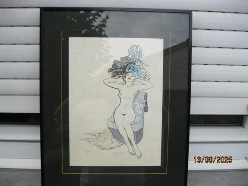Gaston Bogaert Zittend Naakt, Antiek en Kunst, Kunst | Litho's en Zeefdrukken, Ophalen