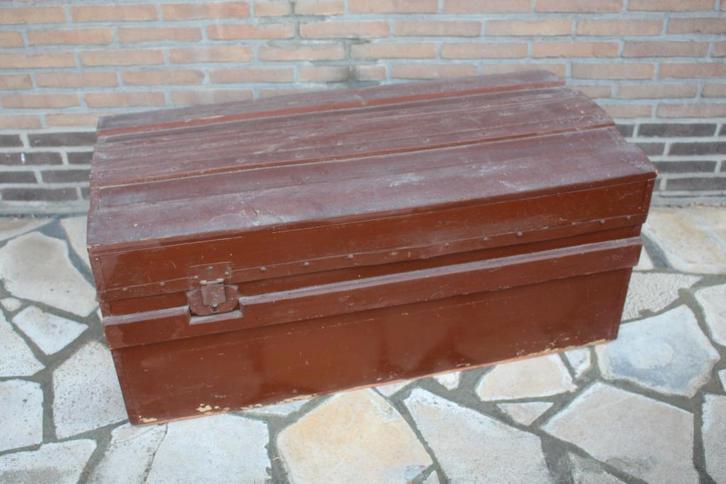 Retro bruine opbergkoffer, Maison & Meubles, Accessoires pour la Maison | Coffres, Utilisé, Moins de 50 cm, 50 à 75 cm, 50 à 100 cm