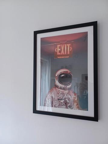 Affiche encadrée Astronaute "EXIT"