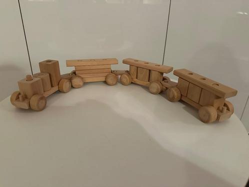 Vintage houten treinset, Kinderen en Baby's, Speelgoed | Houten speelgoed, Zo goed als nieuw, Duw- of Trekspeelgoed, Ophalen