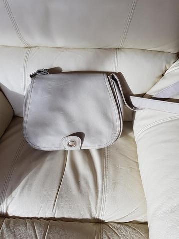 Grijze handtas met lg riem, met rits en drukknoop, Enlèvement, Utilisé, Gris, Sac à main