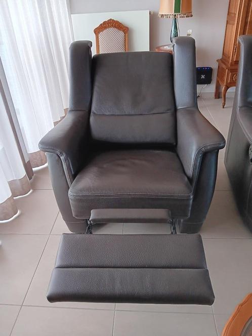 Lederen relax, Huis en Inrichting, Fauteuils, Gebruikt, Leer, 75 tot 100 cm, 75 tot 100 cm, Ophalen