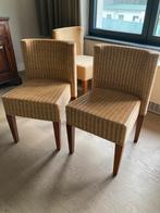 Gratis 6 stoelen. Creme kleur met bruine houten poten, Huis en Inrichting, Stoelen, Ophalen, Riet of Rotan, Gebruikt, Landelijk modern