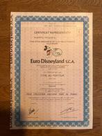 Certificat action Euro Disneyland SCA + coupons, Enlèvement, 1970 à nos jours, Certificat d'action