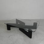 Vintage salontafel met organische zwarte houten basis, jaren, Antiek en Kunst, Verzenden
