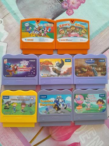 8 cartouches jeux Vtech Vsmile EN NÉERLANDAIS  Dora Mickey, Enlèvement ou Envoi, 1 joueur, Utilisé, À partir de 3 ans