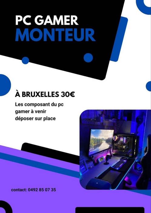 Monteur PC GAMER, Computers en Software, Desktop Pc's, Ophalen