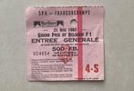 Billet / Entrée Grand Prix de Belgique F1 Francorchamps 1983, Envoi, Utilisé, ForTwo