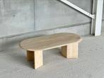 Vintage travertine coffeetable, ovaal, Ophalen