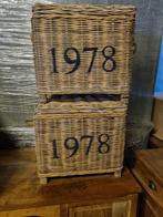 Set 2 rieten manden, Huis en Inrichting, Woonaccessoires | Kisten, Ophalen of Verzenden, Zo goed als nieuw