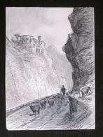 René GOURDON - Encre originale XIXème Provence Cannes 1885, Antiquités & Art, Enlèvement ou Envoi