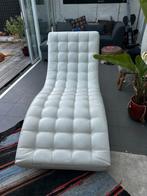 Witte lederen lounge zetel, Ophalen, Gebruikt, Leer, Modern