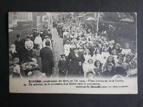 Postkaart Edegem Jubelfeesten der grot 1909 nr 14 De Scholen, Collections, Cartes postales | Belgique, Affranchie, Anvers, Avant 1920