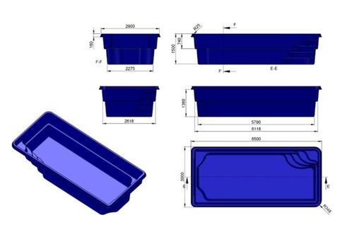 zwembad nieuw 6,50 x 3 x 1,50, Jardin & Terrasse, Piscines, Neuf, Piscine intégrée, Enlèvement ou Envoi