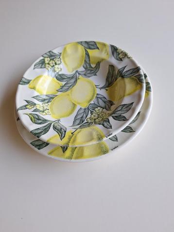12 prachtige vintage borden citroen. Ceramica Castellania beschikbaar voor biedingen