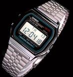 montre Casio Vintage Retro Digital Alarm Chrono A159WA-N1, Casio, Argent, Montre-bracelet, Enlèvement ou Envoi